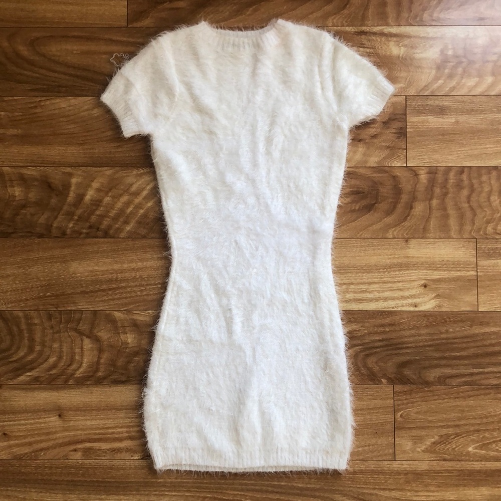 Motel White Fuzzy Dress